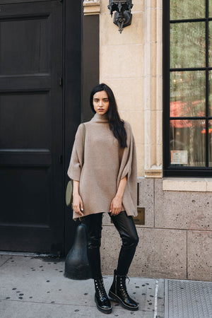 ELMNTL NYC Sustainable fashion poncho sweater