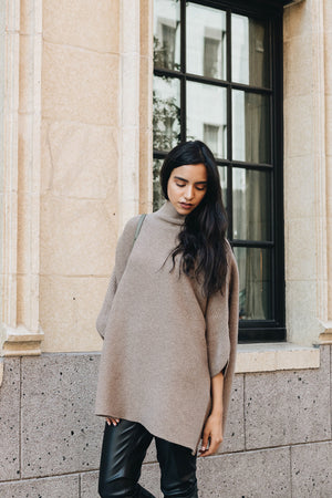 ELMNTL NYC Sustainable fashion poncho sweater
