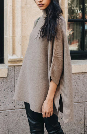 ELMNTL NYC Sustainable fashion poncho sweater