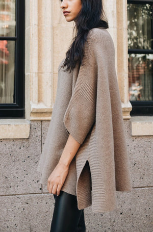 ELMNTL NYC Sustainable fashion poncho sweater