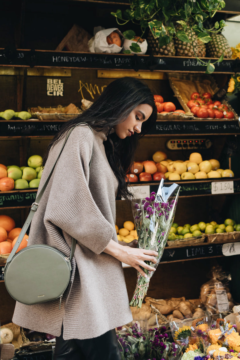 ELMNTL NYC Sustainable fashion poncho sweater