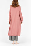 ELMNTL NYC Women's Luxury Sleepwear Loungewear - Pink Long Sweater Cardigan