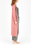 ELMNTL NYC Women's Luxury Sleepwear Loungewear - Pink Long Sweater Cardigan
