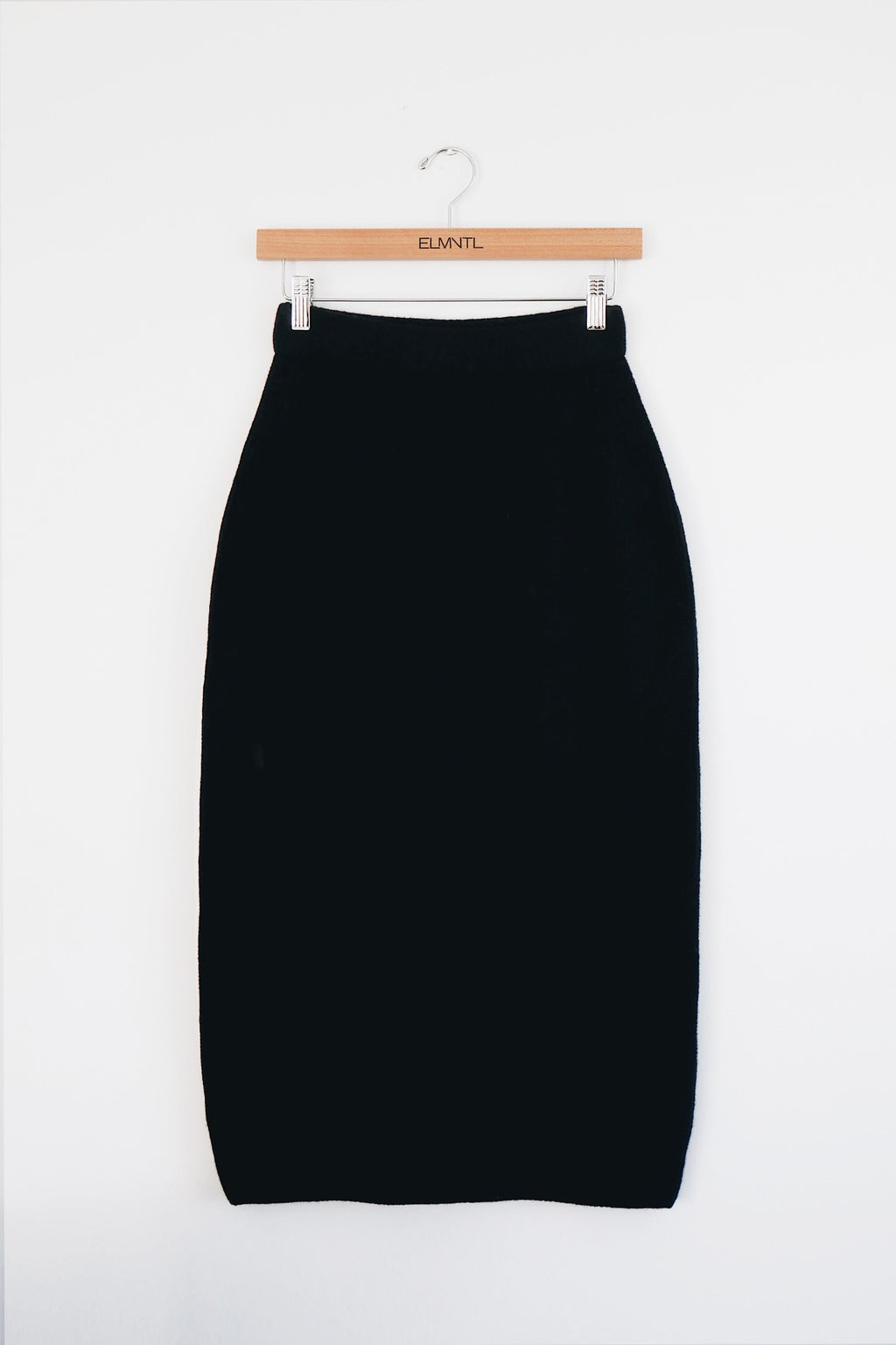 Waffle Midi Skirt - Black