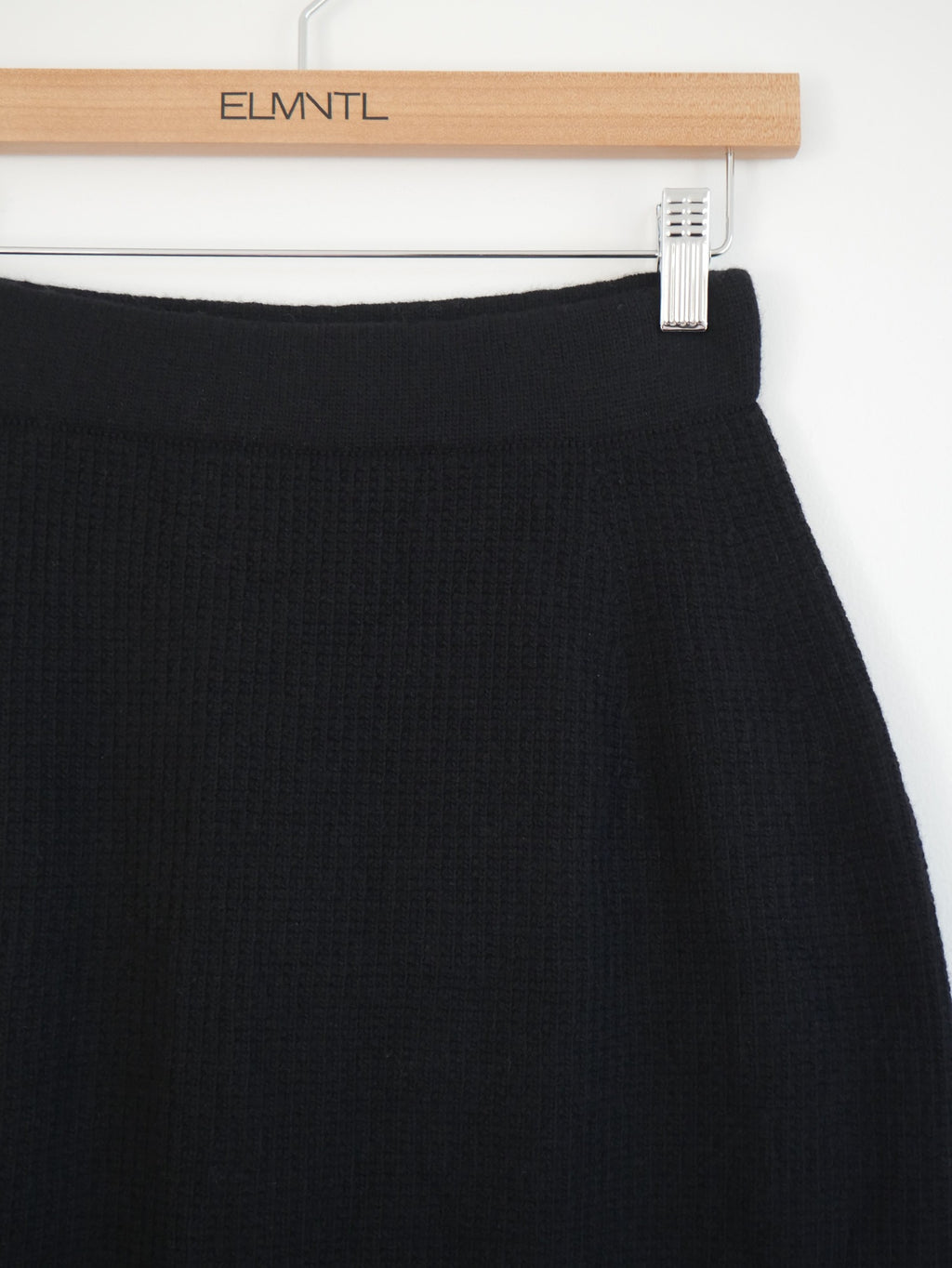 Waffle Midi Skirt - Black