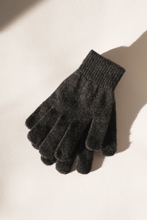 3D-Printed Wool Gloves - Charcoal