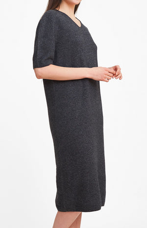 3D Printed Cashmere Dress - Charcoal
