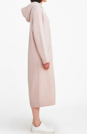 Hood Sweater Dress - Pink