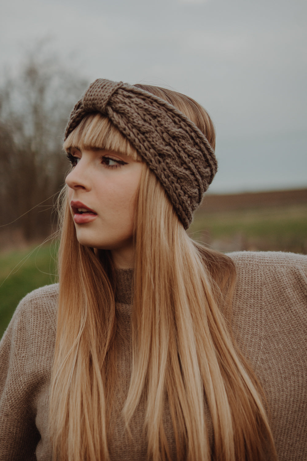 Handmade Vegan Headband - Taupe