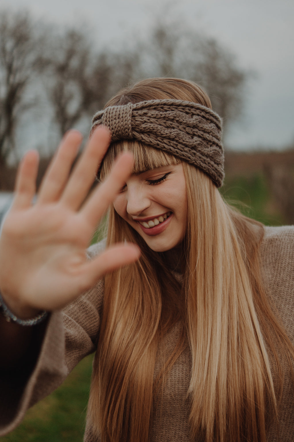 Handmade Vegan Headband - Taupe